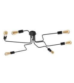 Plafoniera "dedalo" in metallo nero, e27