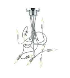 Plafoniera flessibile onli "melodia" cromato 9 luci, e14