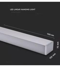 Plafoniera led a sospensione con chip samsung 4000k 50w, 6000lm