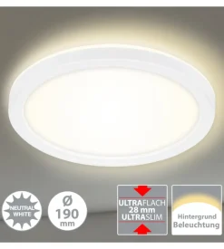 Plafoniera led con retroilluminazione ø19 cm, 1400 lm