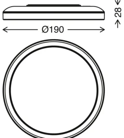 Plafoniera led con retroilluminazione ø19 cm, 1400 lm