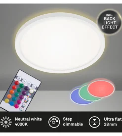 Plafoniera led con retroilluminazione con telecomando ø 29,3 cm, 1850 lm