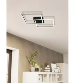 Plafoniera led da interno eglo "palmaves" nero 3000-6500k