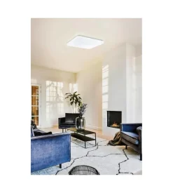 Plafoniera led da interno eglo "frania-s" bianco quadrata effetto stellato 4000k 33x33cm