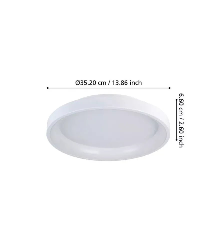 Plafoniera led da interno eglo "loretello" bianco tondo 2700-6500k