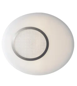 Plafoniera led "gioia" in vetro e metallo cromato, 45x39,2x6 cm