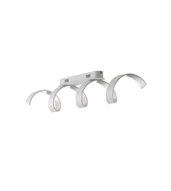 Plafoniera led "helix" bianca e argento 4000k 1600lm, 80 cm