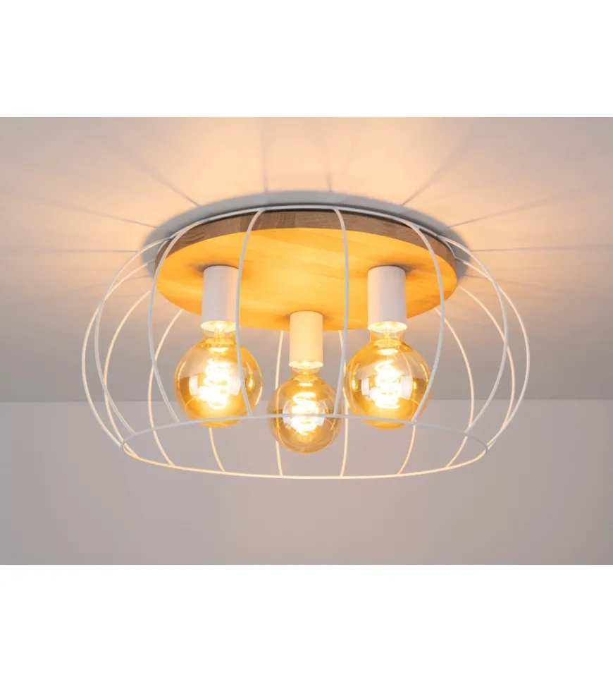 Plafoniera onli "cesare" in metallo bianco 3 luci, e27