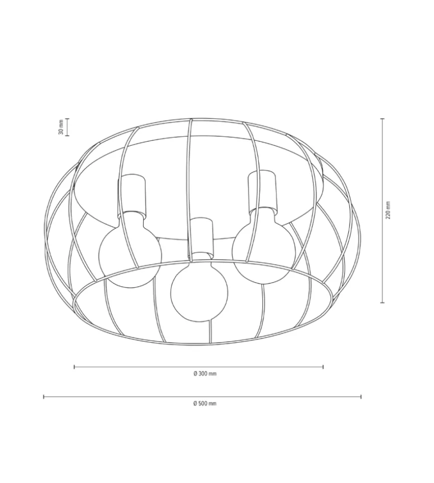 Plafoniera onli "cesare" in metallo bianco 3 luci, e27