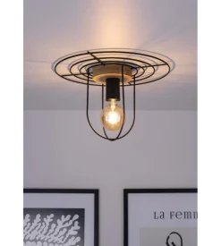 Plafoniera onli "cesare" in metallo nero 1 luce, e27