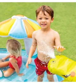 Play center gonfiabile intex "alligatore" c/spruzzo cm 201x170x84 - cod. 57165np