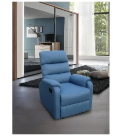 Poltrona bellahome "chiara" con recliner in tessuto ottanio 71x95x98 cm