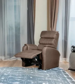 Poltrona bellahome "chiara" con recliner in tessuto tortora 71x95x98 cm