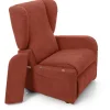 Poltrona con recliner e alzata elettrica "dea", rossa, 74x92x102 cm