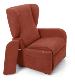 Poltrona con recliner e alzata elettrica "dea", rossa, 74x92x102 cm