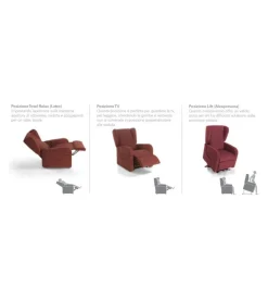 Poltrona con recliner e alzata elettrica 
