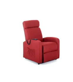 Poltrona con recliner e alzata elettrica "marta" rossa, 75x78x110 cm