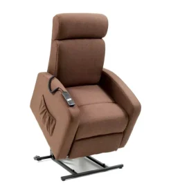 Poltrona con recliner e alzata elettrica "marta" marrone, 75x78x110 cm