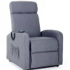 Poltrona con recliner e alzata elettrica "marta" blu, 75x78x110 cm
