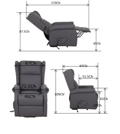 Poltrona con recliner elettrico bellahome 
