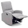 Poltrona con recliner manuale "fiorella" grigio, 74x78x105 cm