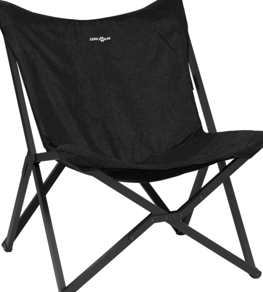 Poltrona da campeggio brunner "action vivavita relaxer" in alluminio e poliestere nero 75x44x43/95 cm