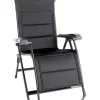 Poltrona da campeggio reclinabile brunner "kerry swan 3d" in alluminio e 3durafeel nero 50x49x116 cm