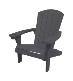 Poltrona da esterno keter "alpine adirondack" in polipropilene grafite effetto legno 80,5x95,5x93 cm
