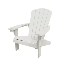 Poltrona da esterno keter "alpine adirondack" in polipropilene bianco effetto legno 80,5x95,5x93 cm