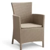 Poltrona da giardino "iowa dining chair" con cuscino colore cappuccino, 89x60x62 cm - keter