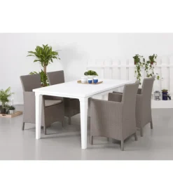 Poltrona da giardino "iowa dining chair" con cuscino colore cappuccino, 89x60x62 cm - keter