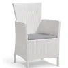 Poltrona da giardino "iowa dining chair" con cuscino colore bianco, 89x60x62 cm - keter
