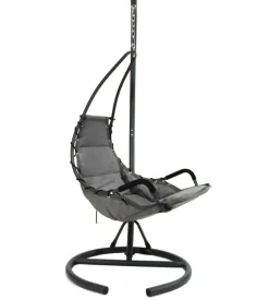 Poltrona dondolo da esterno sospesa eurogarden in metallo antracite 90/80x102x195 cm