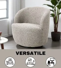 Poltrona girevole bellahome "aura" sabbia 65x77x69 cm