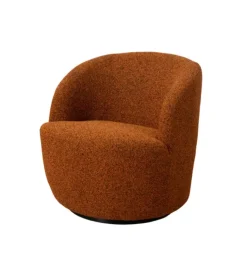 Poltrona girevole bellahome "aura" mattone 65x77x69 cm