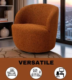 Poltrona girevole bellahome "aura" mattone 65x77x69 cm