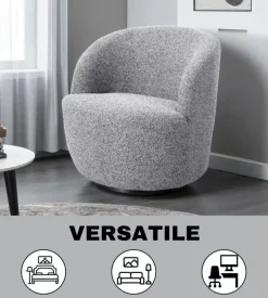 Poltrona girevole bellahome "aura" grigio 65x77x69 cm