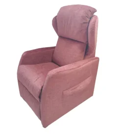 Poltrona "jolly 2" con recliner e alzata elettrica in tessuto mattone, 75x85x108 cm