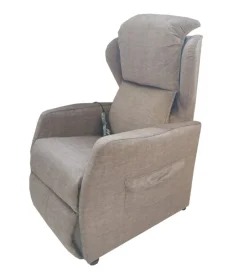 Poltrona "jolly 2" con recliner e alzata elettrica in tessuto mattone, 75x85x108 cm