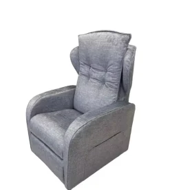 Poltrona "jolly" con recliner e alzata elettrica in tessuto grigio chiaro, 75x85x108 cm
