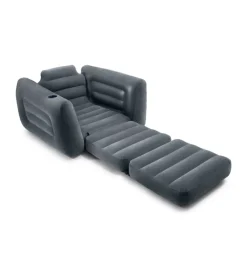 Poltrona letto gonfiabile intex colore grigio, 117x224x66 cm - cod. 66551np