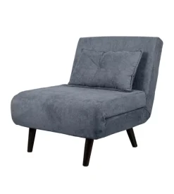 Poltrona letto "queen" in tessuto grigio, 77x77x85 cm