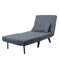 Poltrona letto "queen" in tessuto grigio, 77x77x85 cm