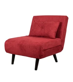 Poltrona letto "queen" in tessuto burgundy, 77x77x85 cm