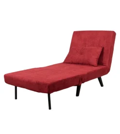 Poltrona letto "queen" in tessuto burgundy, 77x77x85 cm