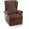 Poltrona "luna" con recliner e alzata elettrica in tessuto marrone, 75x84x107 cm
