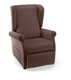 Poltrona "luna" con recliner e alzata elettrica in tessuto marrone, 75x84x107 cm