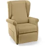 Poltrona "luna" con recliner e alzata elettrica in tessuto beige, 75x84x107 cm