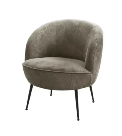 Poltrona "nora" in velluto a coste grigio 63x71x71 cm