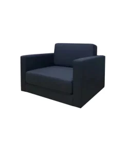 Poltrona "prince" 2 in 1 tessuto nero trasformabile in letto, 71x84x50 cm